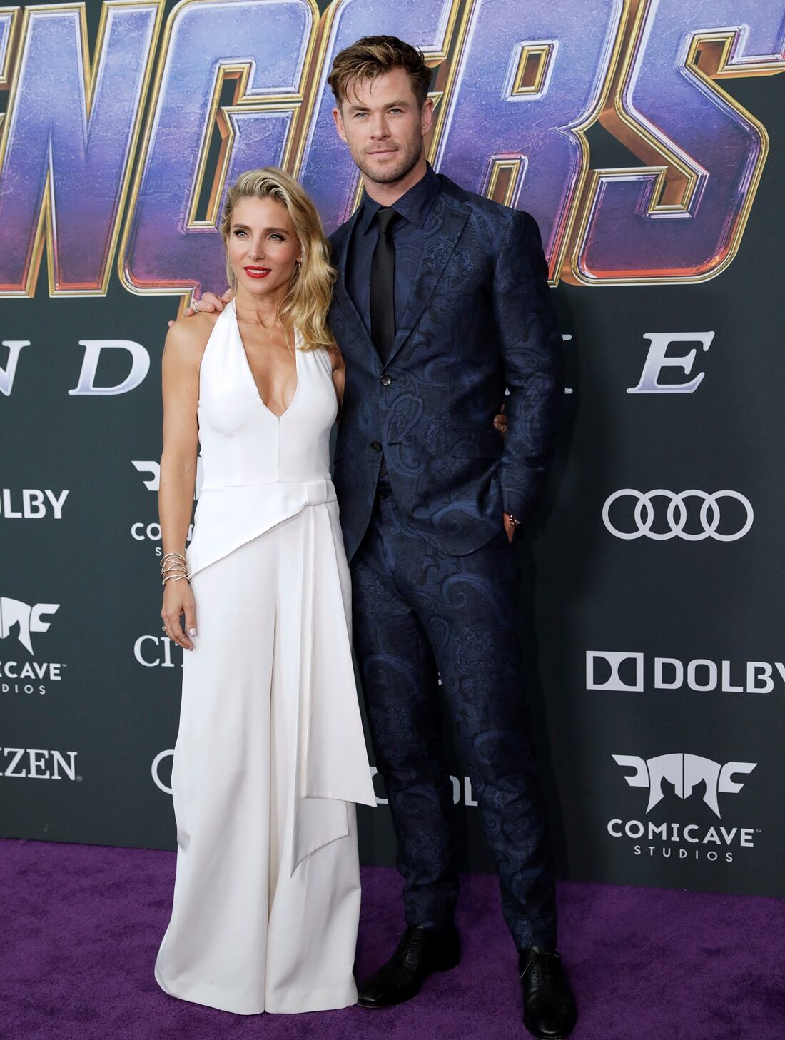 Elsa Pataky y Chris Hemsworth en el estreno de Avengers: Endgame. Foto: Reuters. 